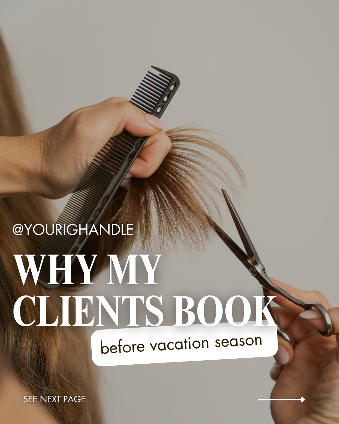 Salon template: why my clients book before vacation season