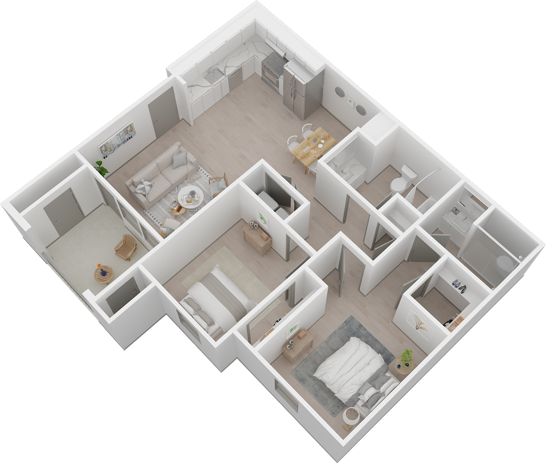 2 bedroom floor plan layout