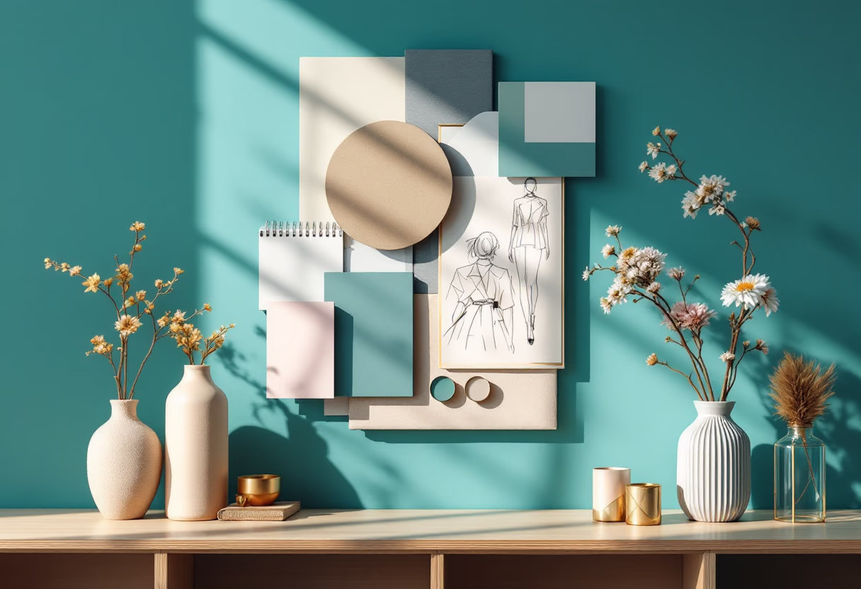 [background image] image of fashion inspiration board (for a clothing boutique)