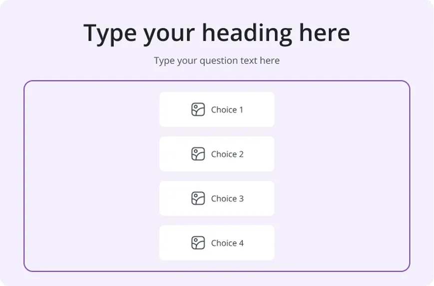 Custom quiz question layout for collecting shopper preferences