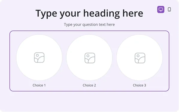 Interactive question format used in a Sensez product quiz