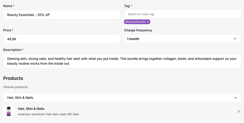 Subscription option within a personalized shopping experience