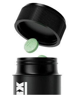 A bottle with tablets