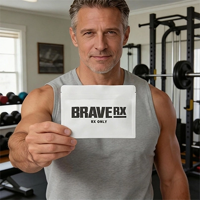 A man holding a Surge Max package