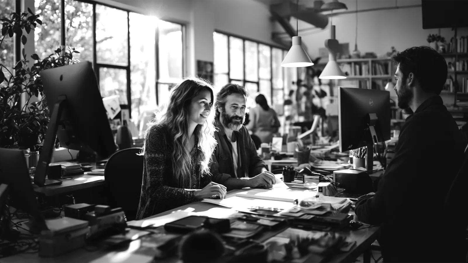 Creative Colleagues in a Sunny Studio