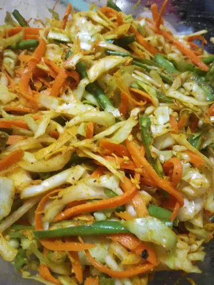 Légumes avant mise en dégorgement