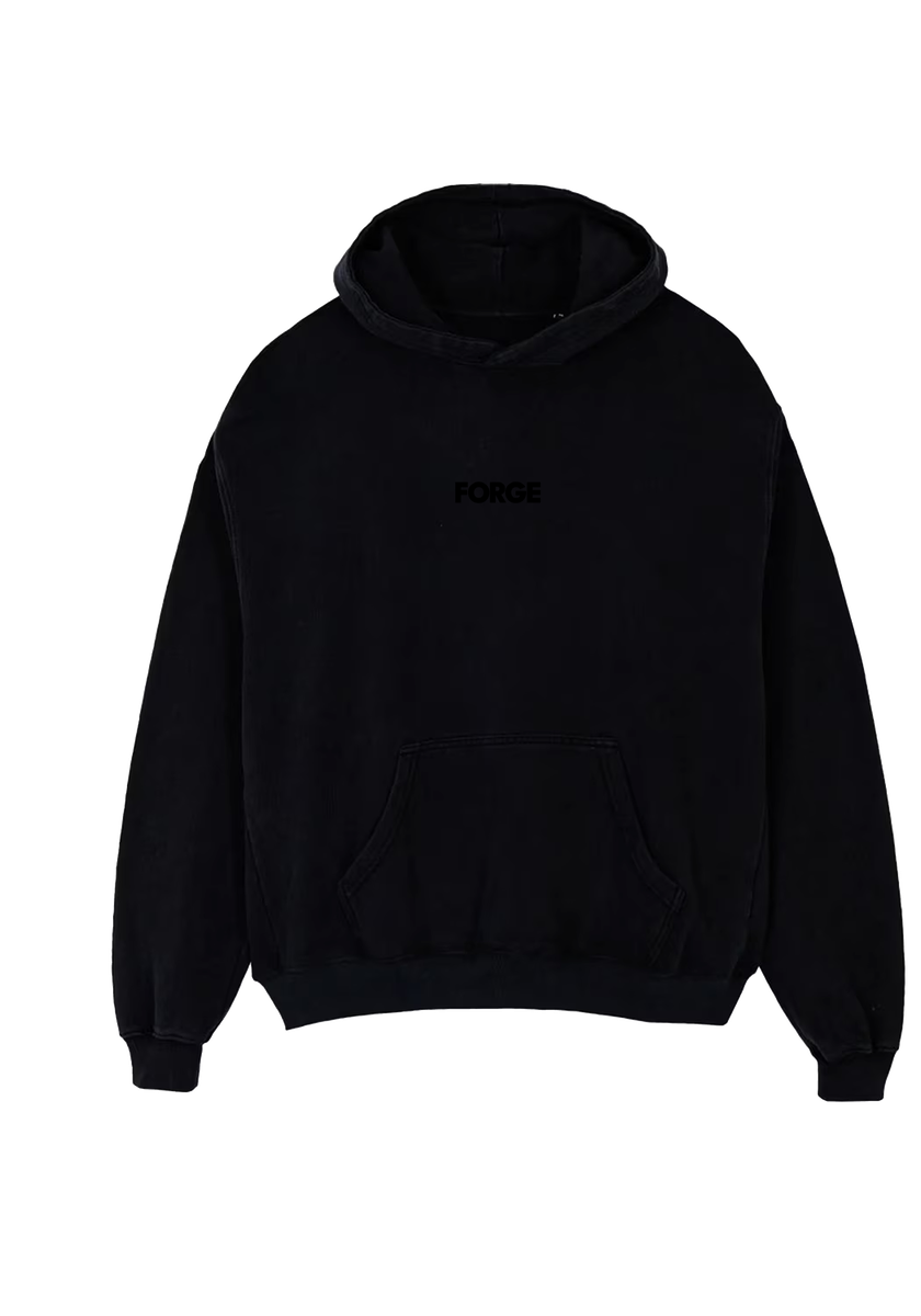 Forge Heavyweight Hoodie — Black, front