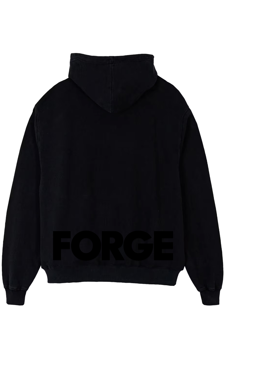 Forge Heavyweight Hoodie — Black, back