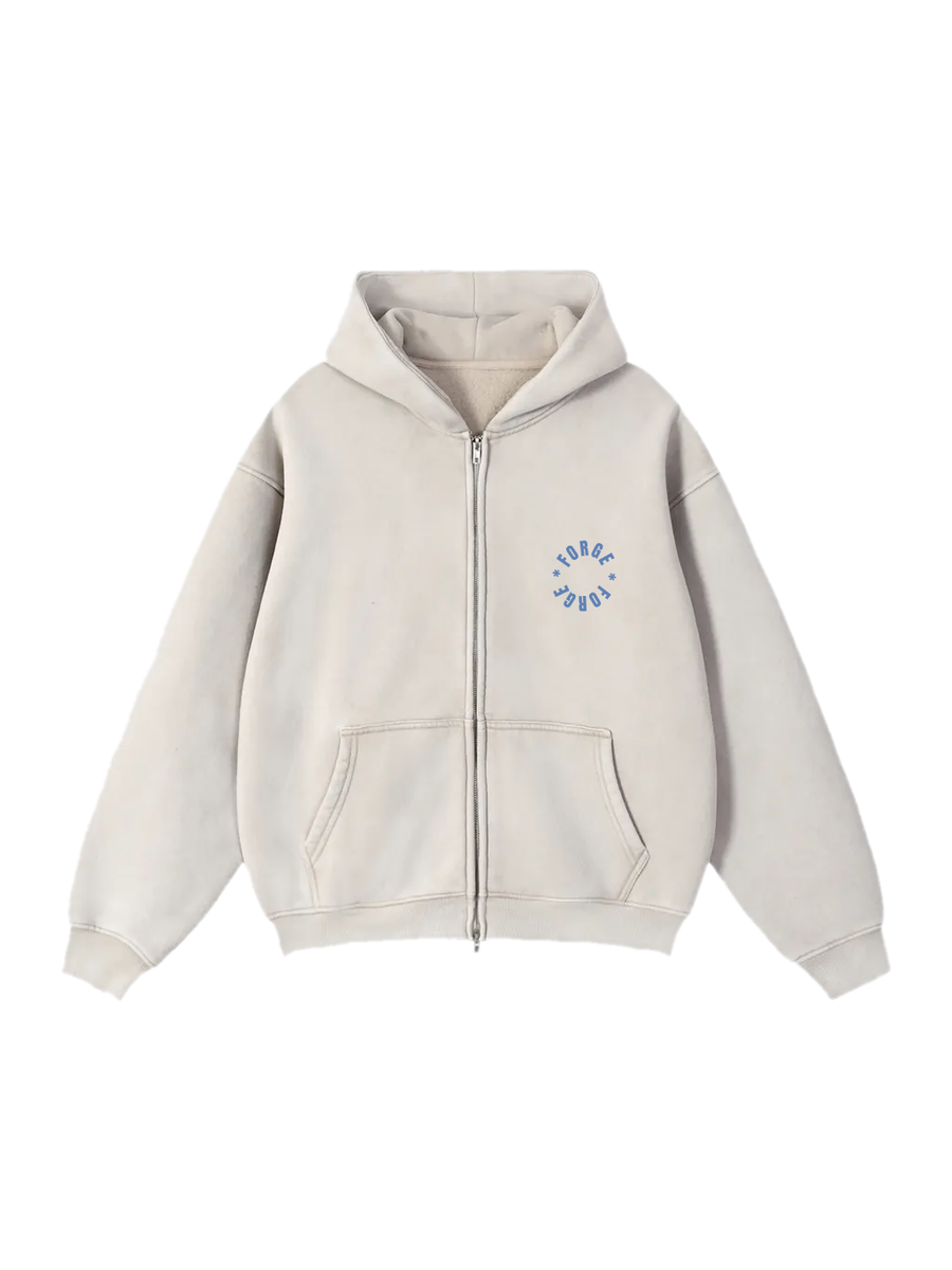Forge Zip Hoodie — Sand, front
