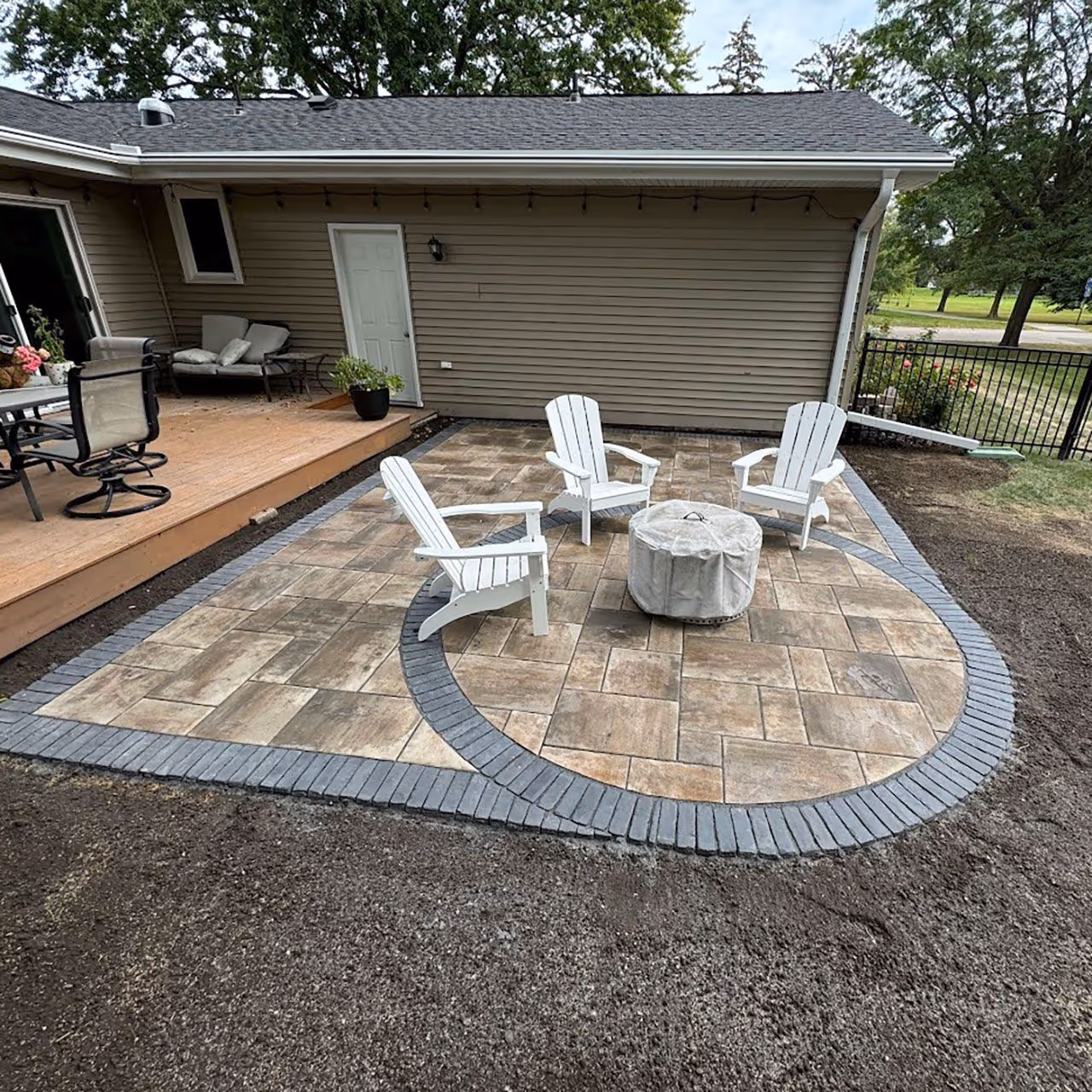 custom patio and fire pit project near me