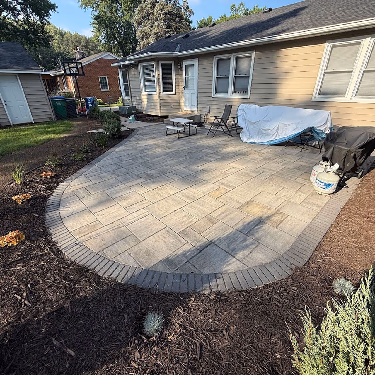 paver patio project by sota landscaping 