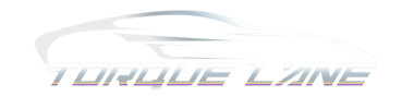 Stylized outline of a car above the text 'Torque Lane' in a modern, italicized font.