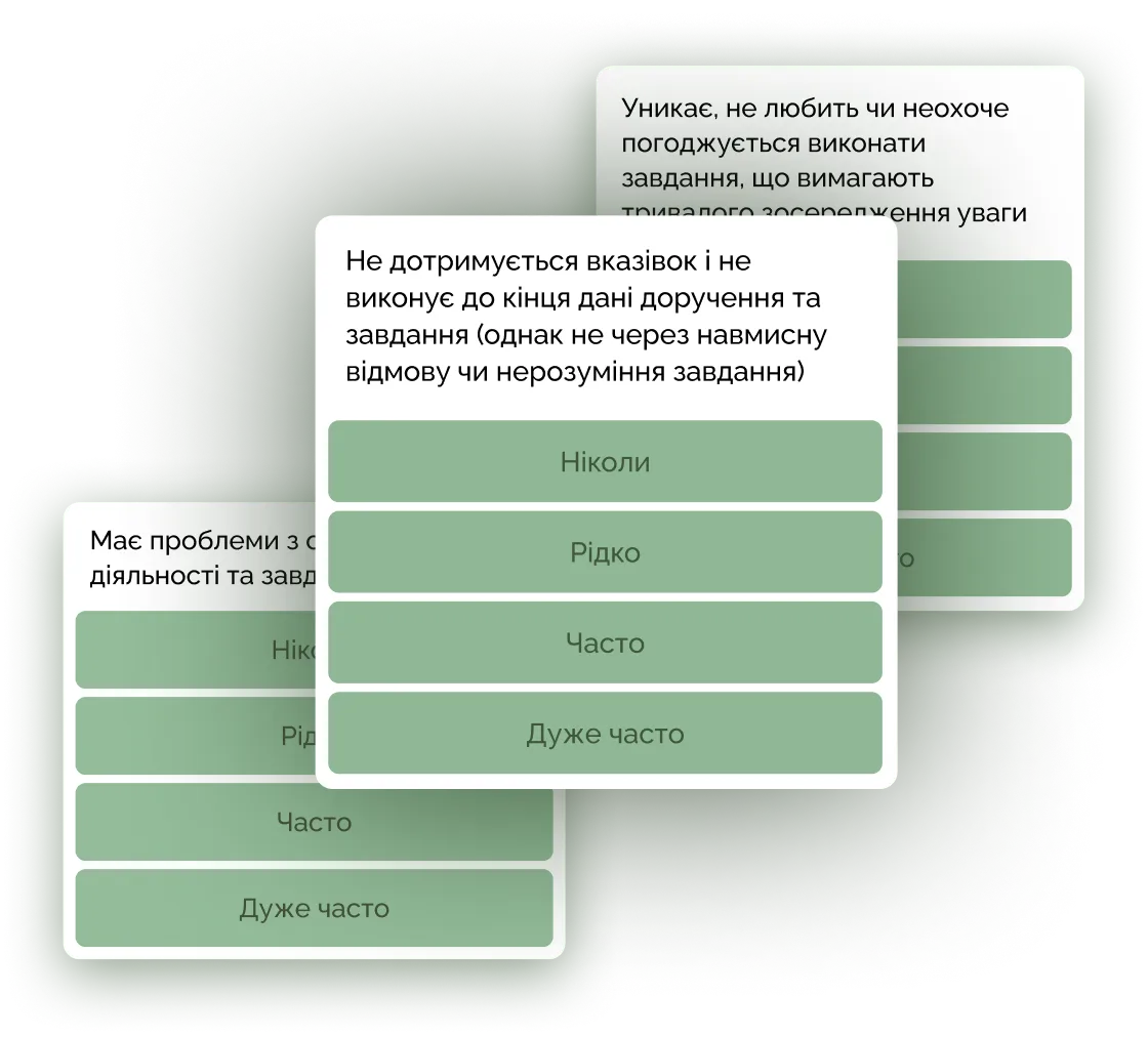 Приклад питань з тесту на РДУГ