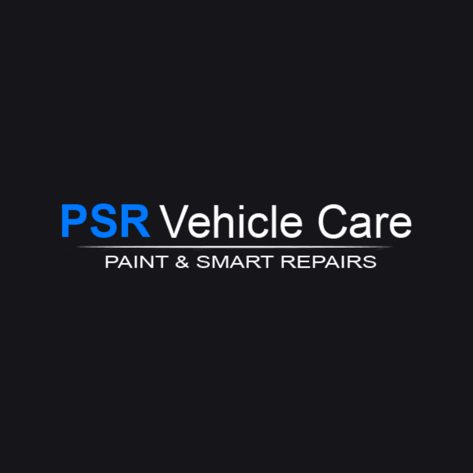 Logo for PSR Vehicle Care with the tagline Paint & Smart Repairs on a black background.