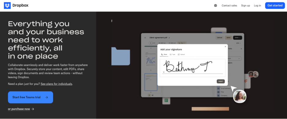 Dropbox great hero banner