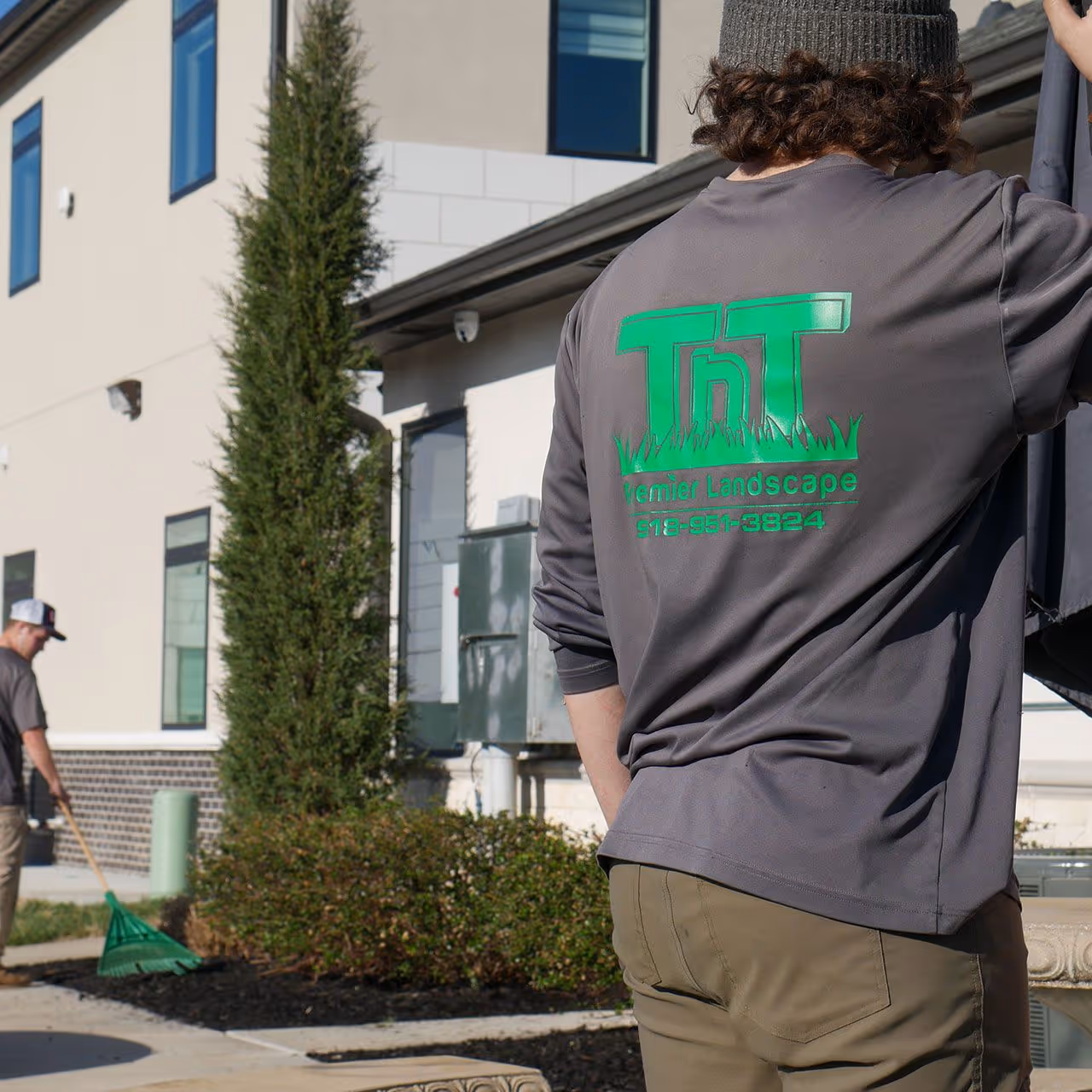 Front yard landscape design and installation in Tulsa, OK