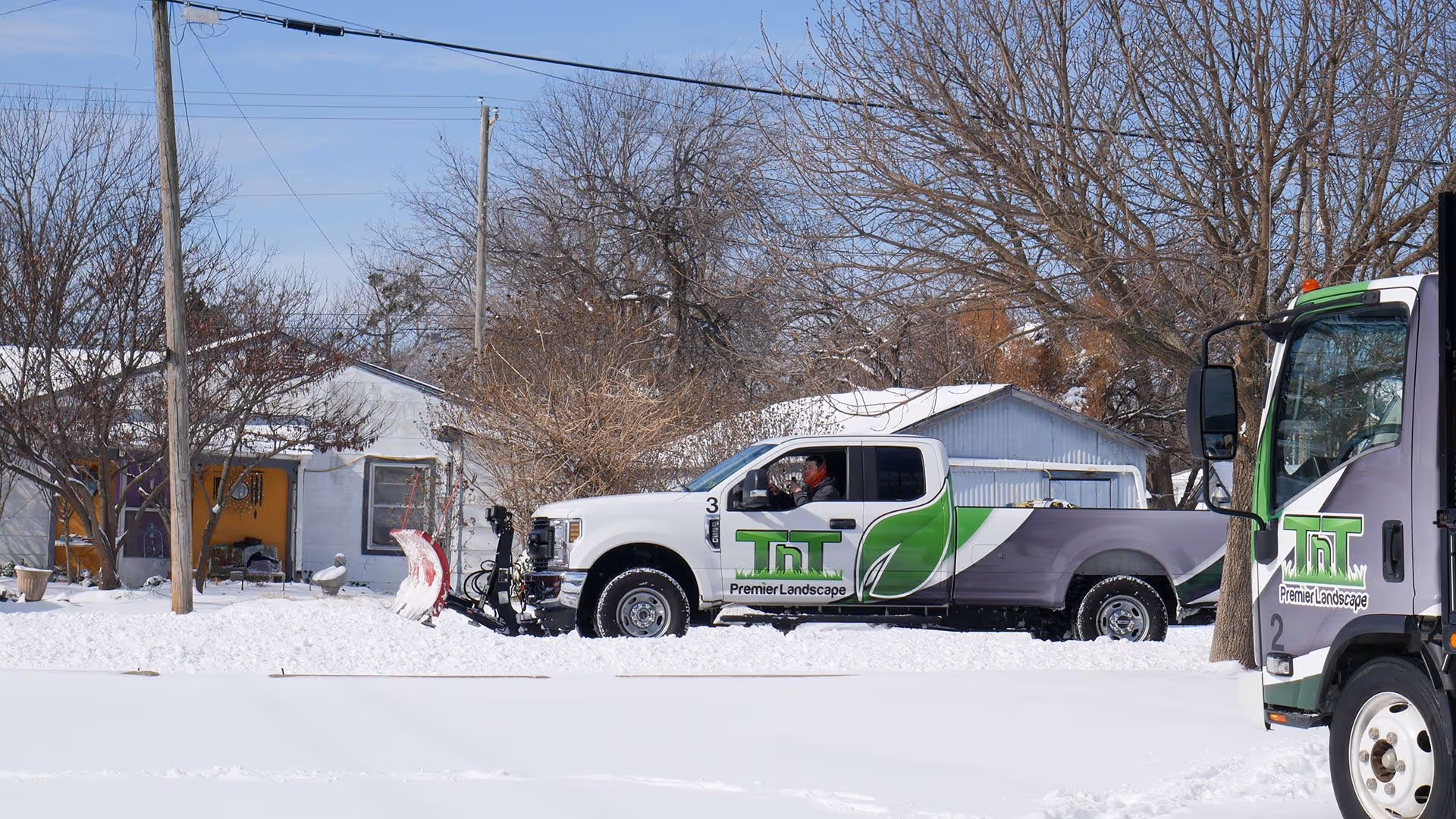 Commercial snow removal by TnT Premier Landscape in Tulsa, OK
