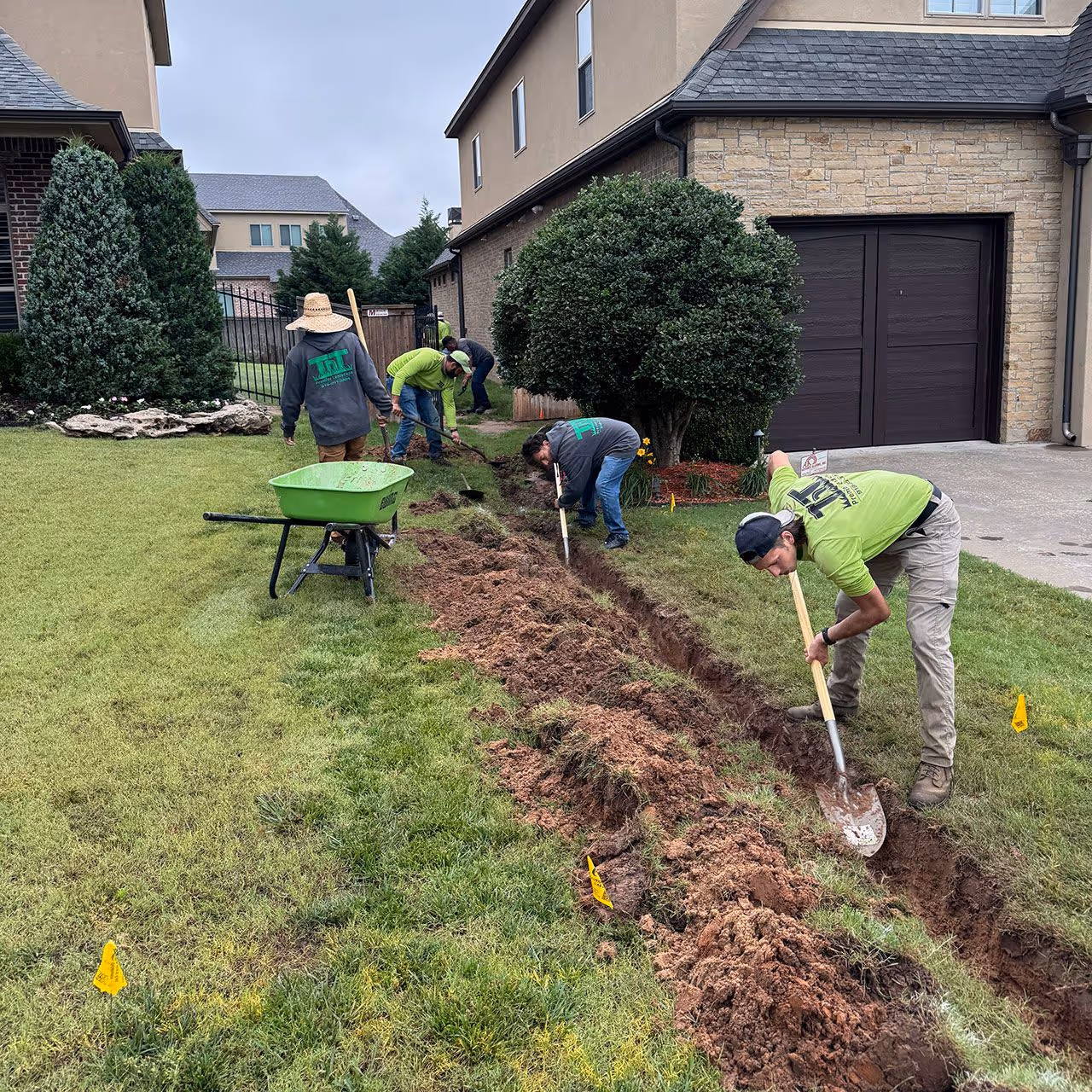 Sprinkler system installation in Tulsa, OK by TnT Premier Landscape