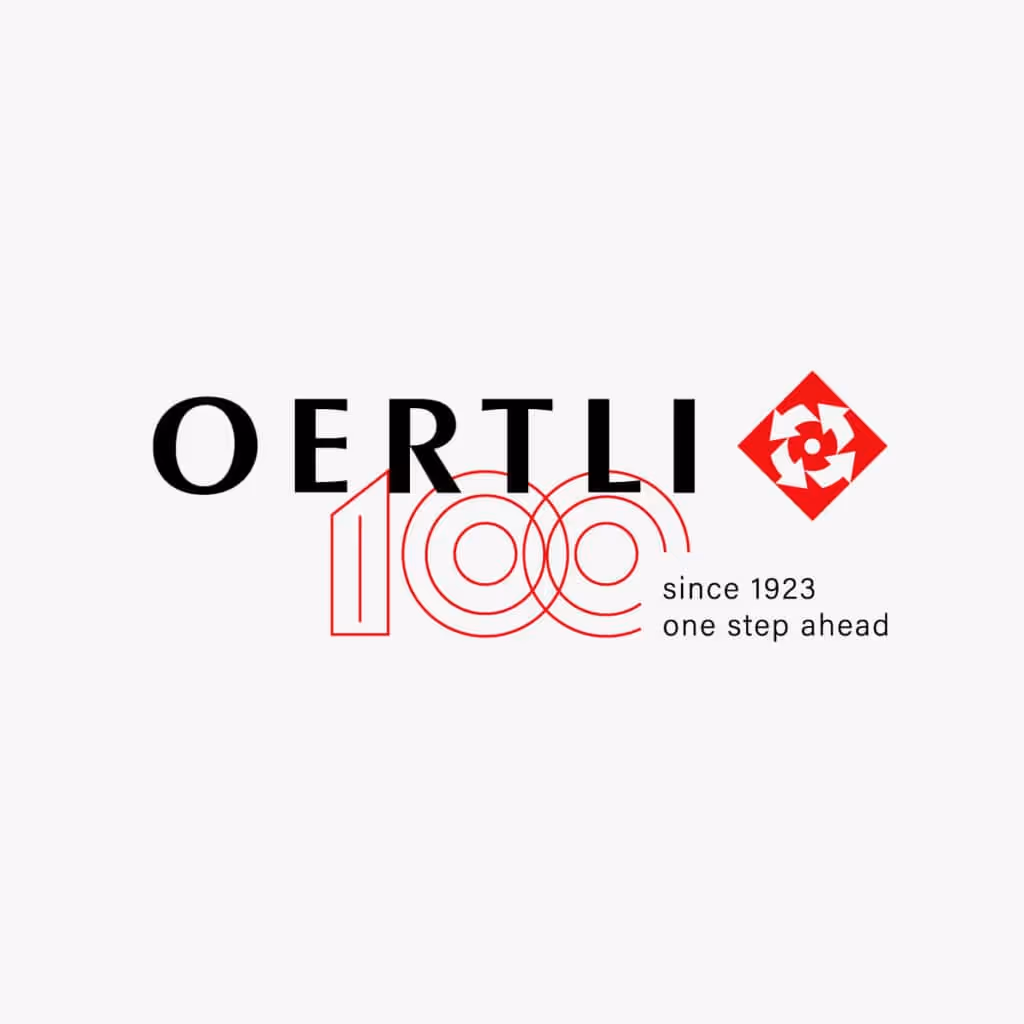 Oertli Werkzeuge feiert 100 Jahre: Jubiläumsbranding mit Logo, Festschrift, Verpackungen, Website, Messestand und Social Media – «one step ahead».