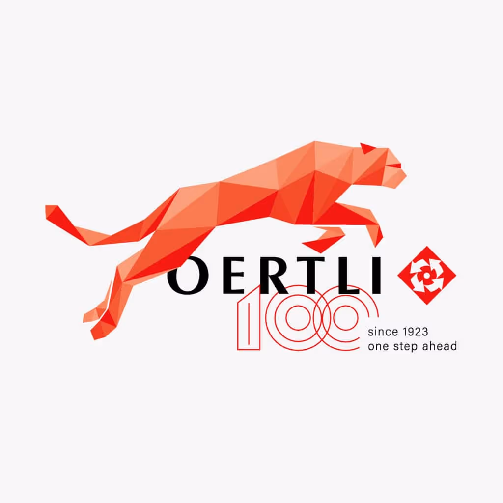 Oertli Werkzeuge feiert 100 Jahre: Jubiläumsbranding mit Logo, Festschrift, Verpackungen, Website, Messestand und Social Media – «one step ahead».