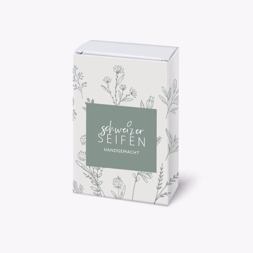Schweizer Seifen: Handgemachte Seifen mit neuem Logo und Verpackungsdesign. Zarte Blumen und edle Duftnoten – Händewaschen mit Freude.