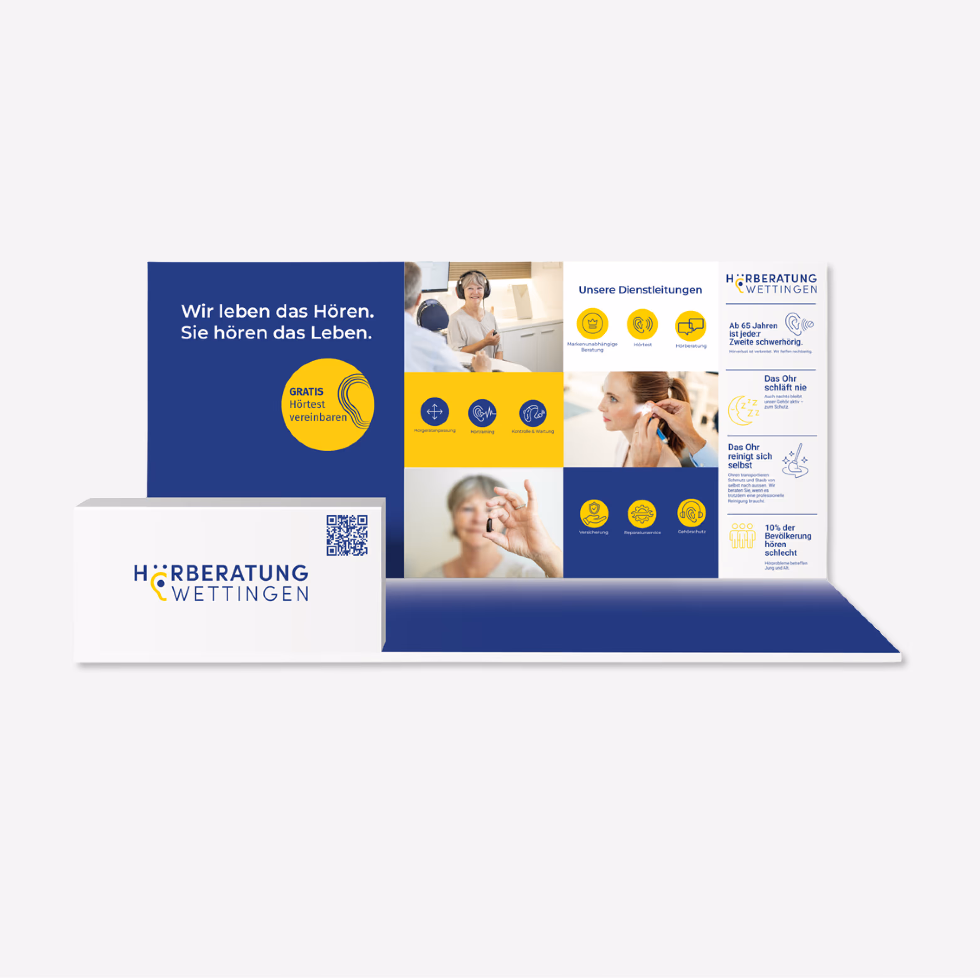 Hörberatung Wettingen: Markenrelaunch für 20+ Jahre Erfahrung – Positionierung, Logo, Website und Messestand. Vertrauen, das man hört.