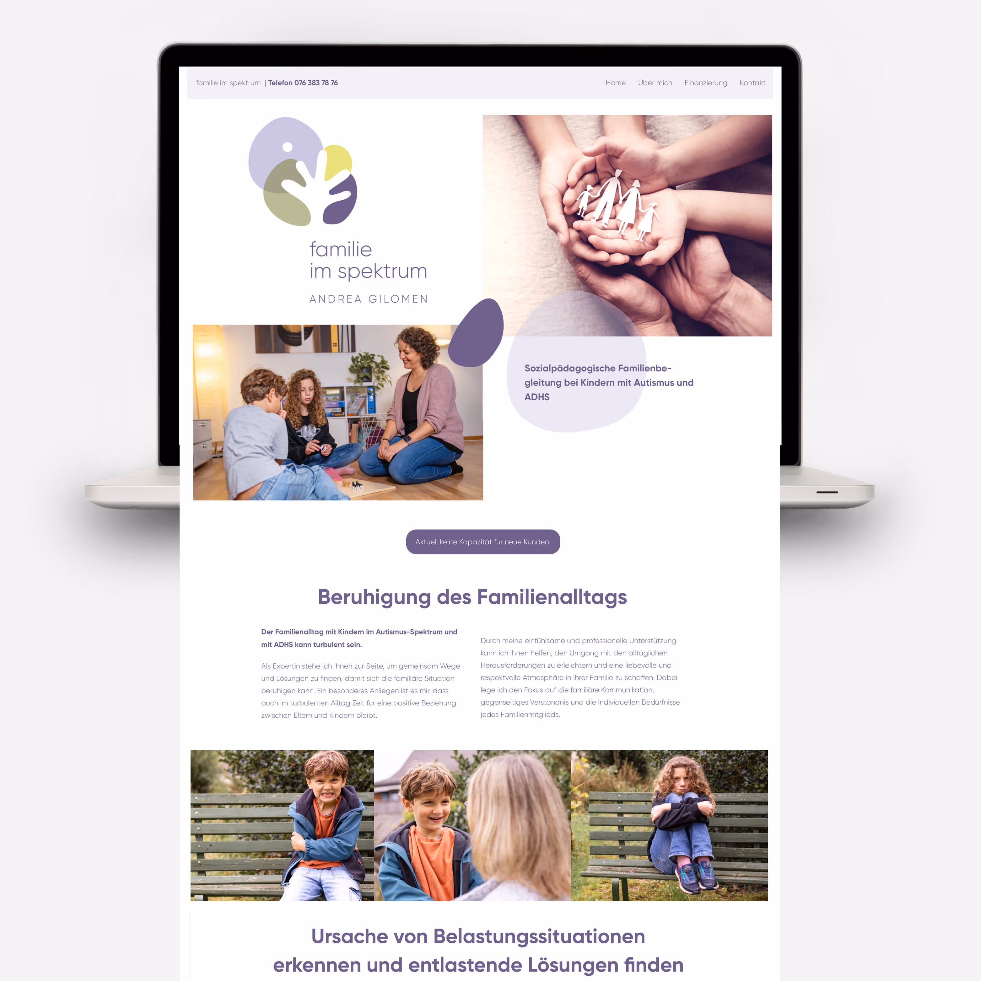Familie im Spektrum mit Andrea Gilomen: Sensibler Markenauftritt mit Logo und Website für Familien im Autismus-Spektrum. Ruhig, warm, verbindend.