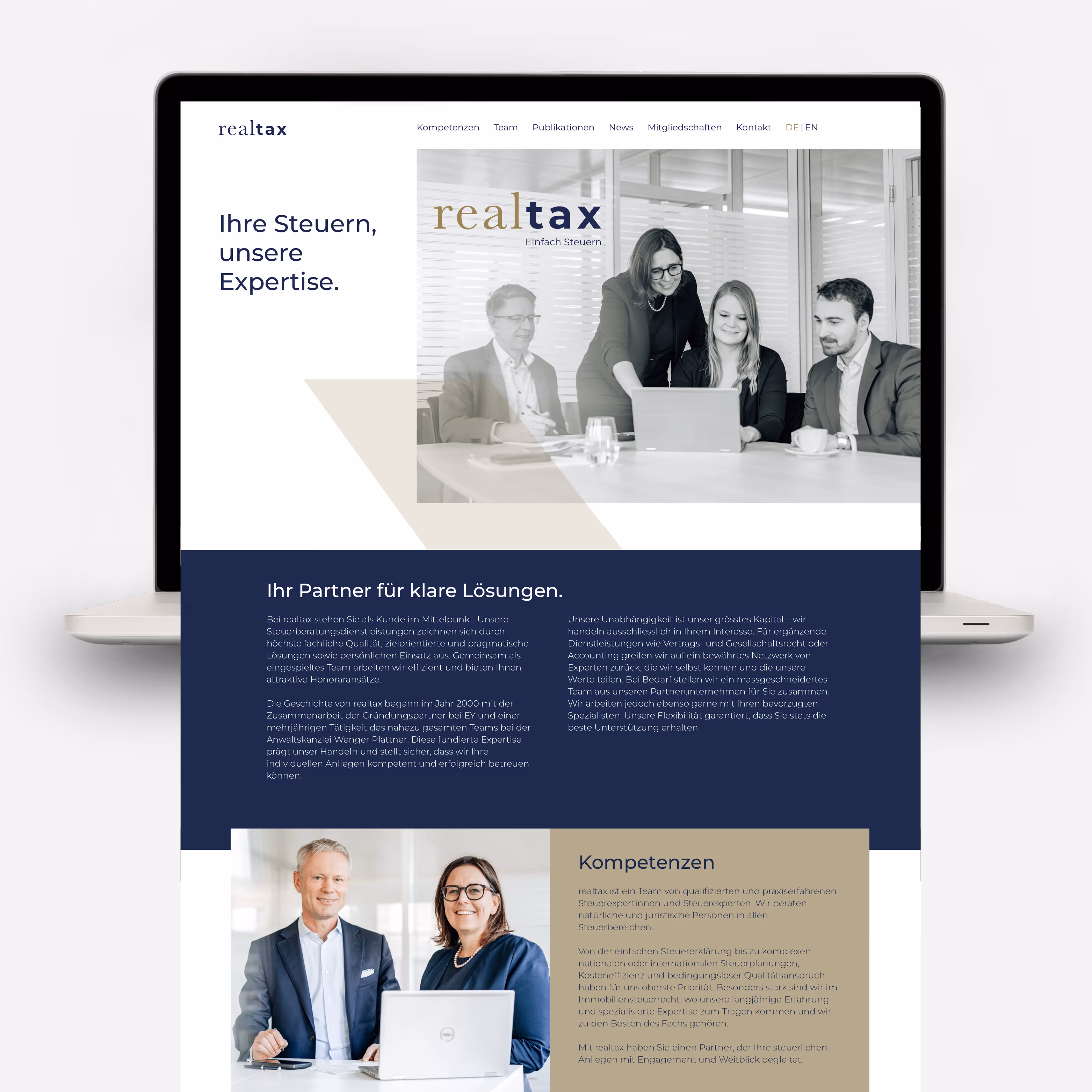 realtax AG – einfach Steuern: Dynamisches Rebranding mit Logo, SEO-Website und Printmaterialien in nur drei Monaten. Ein Markenauftritt aus einem Guss.