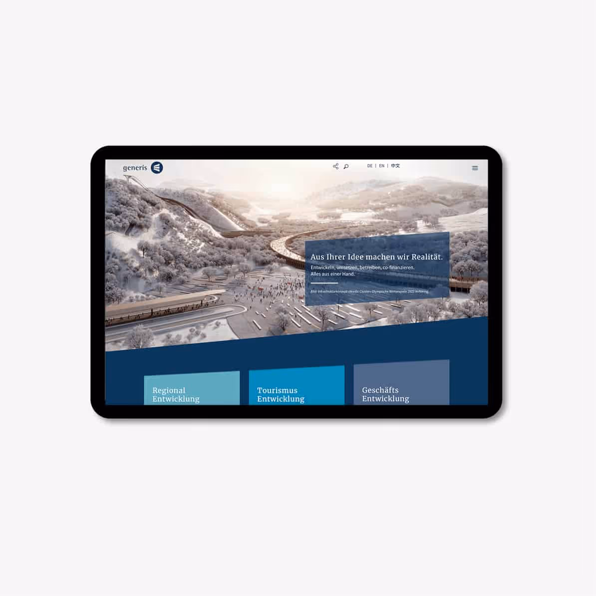 Generis – Politik und Wirtschaft: Neue Website mit kräftigen Farben und starken Elementen. Standortmarketing für Städte, Regionen und Cluster.