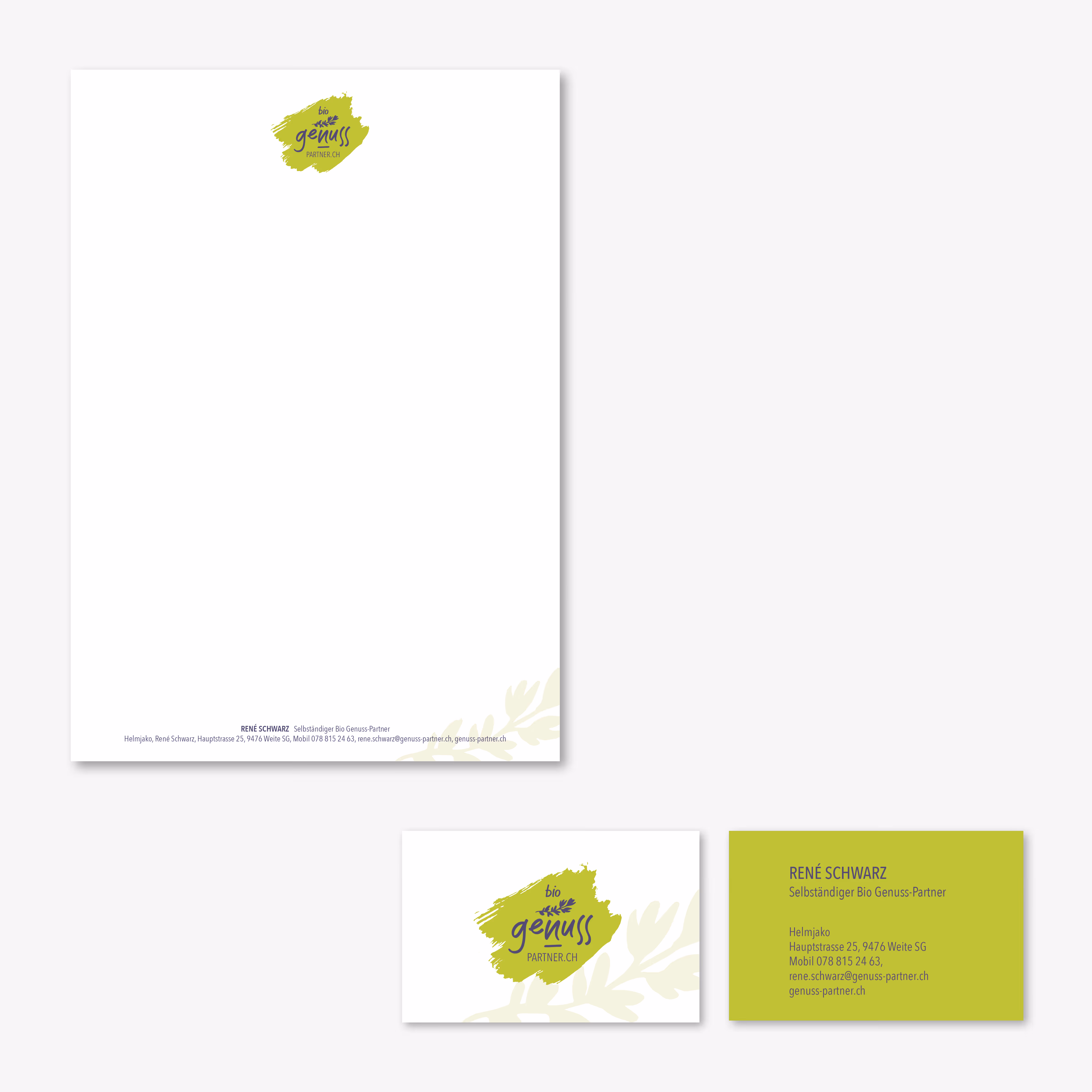 Logo, Etiketten und Markenauftritt für Genuss-Partner: prägnantes Design für Bio-Gewürze, Tee und Naturprodukte – gestaltet von Grafik-Art.
