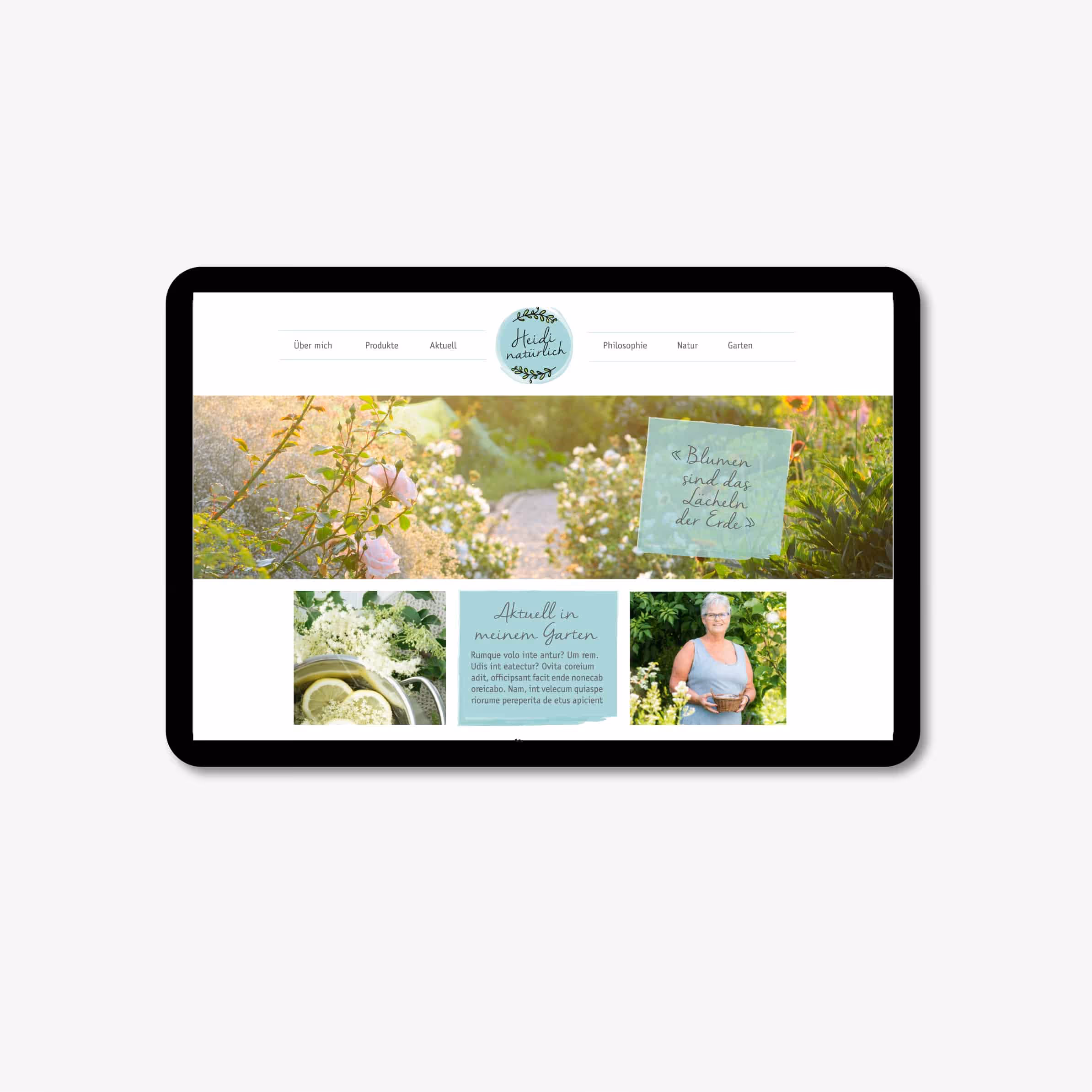 Markenauftritt für Heidi natürlich: Logo, Etiketten, Flyer und Website für handgefertigte Naturkosmetik ohne Zusatzstoffe – von Grafik-Art.