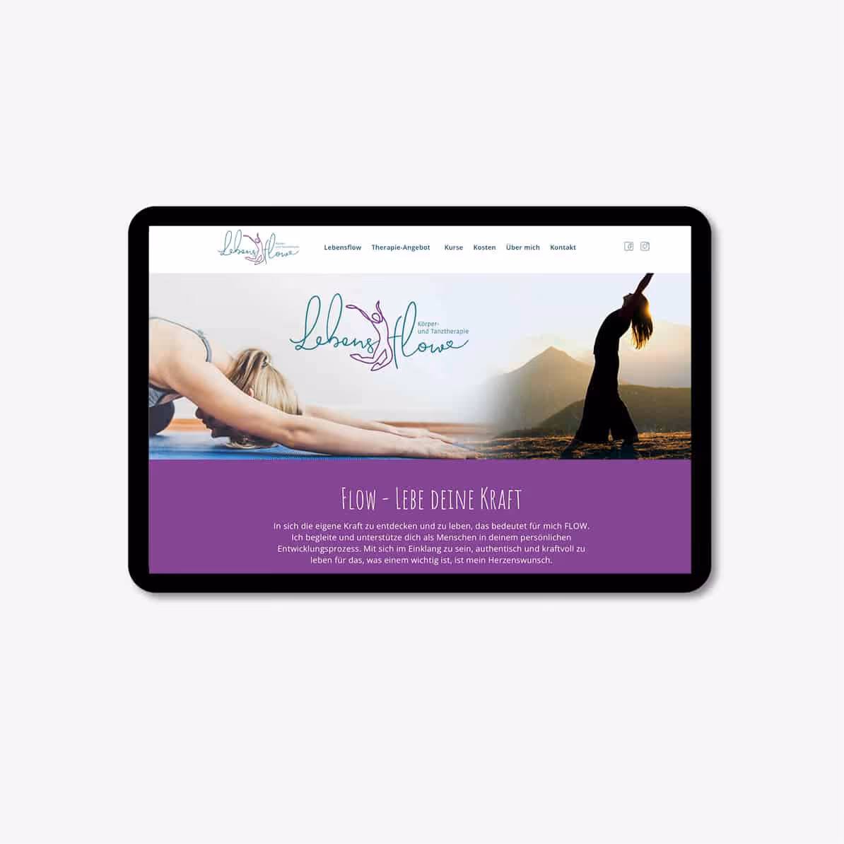 Lebensflow in Aarau: Branding für Körper- und Tanztherapie mit kraftvollem Logo, Website und Briefschaften. Bewege deine Kraft.