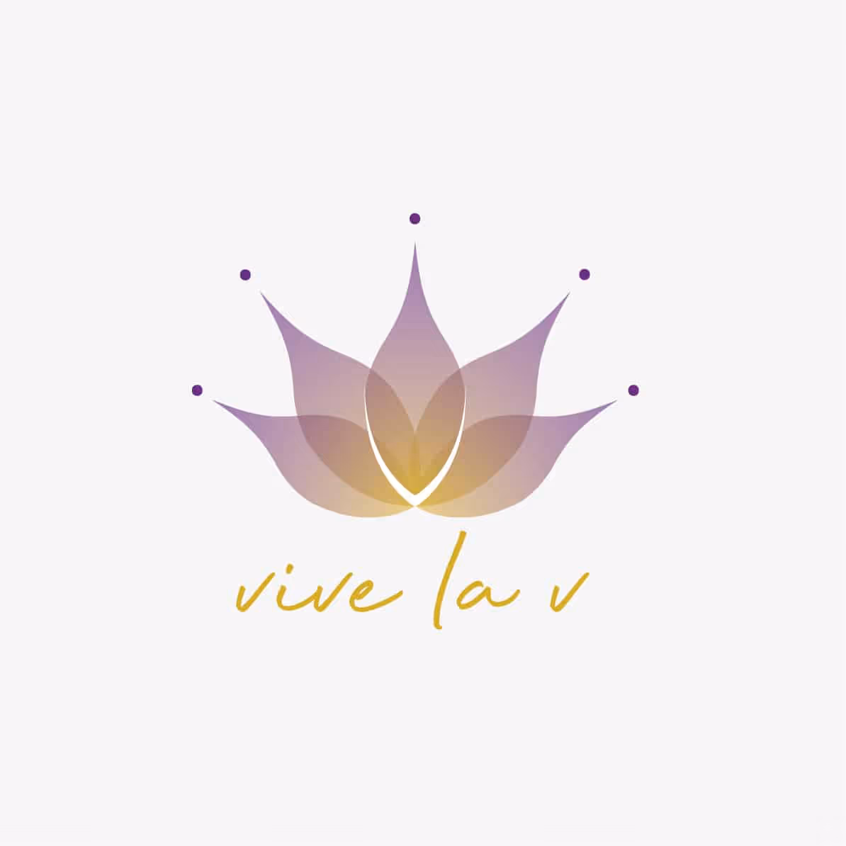 Vive la V: Sinnliches Corporate Design für weibliche Sexualität – Lotosblüten-Logo, Website, Plakat und Etiketten in Rosa und Senfgelb.