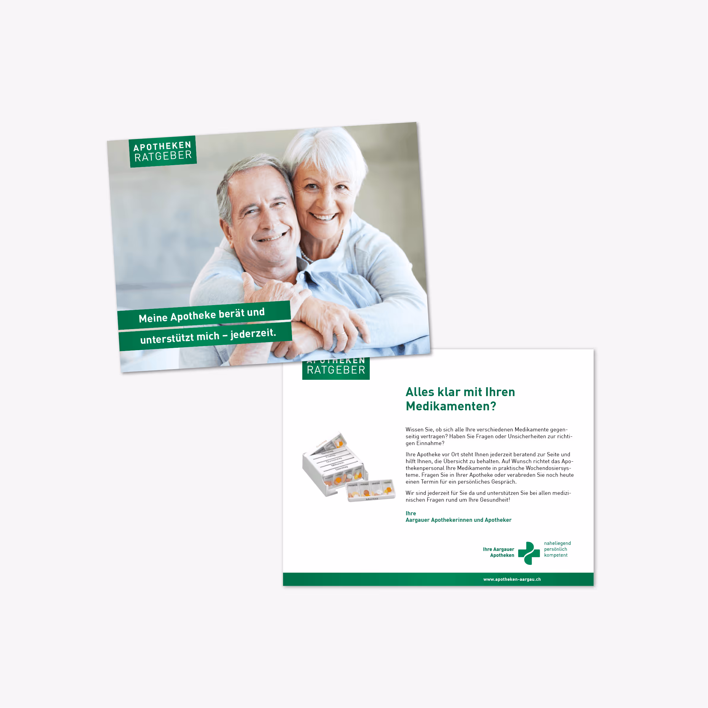 Aargauer Apothekerverband 180 Jahre: Re-Design des Logos, frische Corporate Identity, Apotheker Ratgeber für Flyer, Inserate und Website.