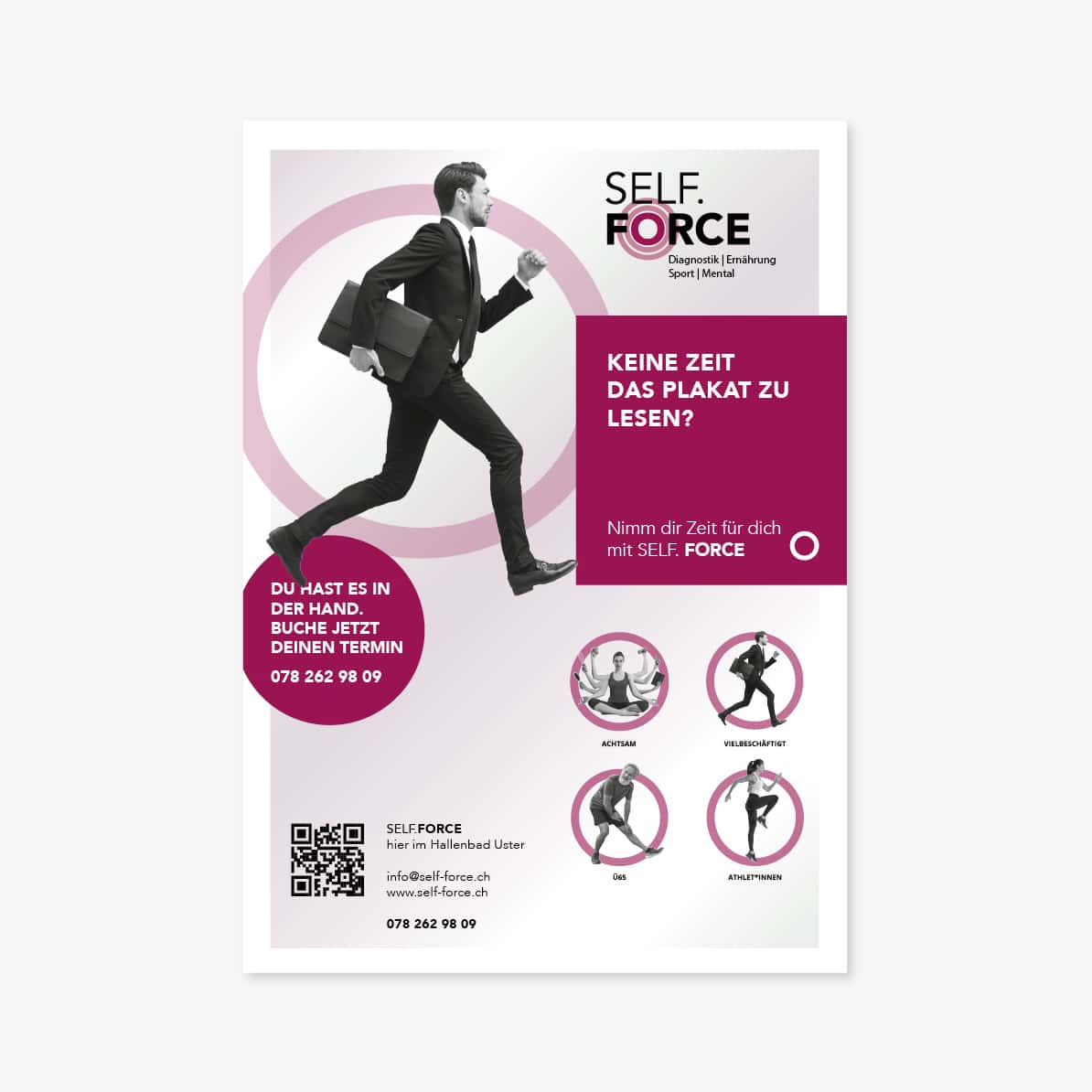 Plakat-Gestaltung für SELF.FORCE – Grossformatiges Plakat mit zentralem Visual