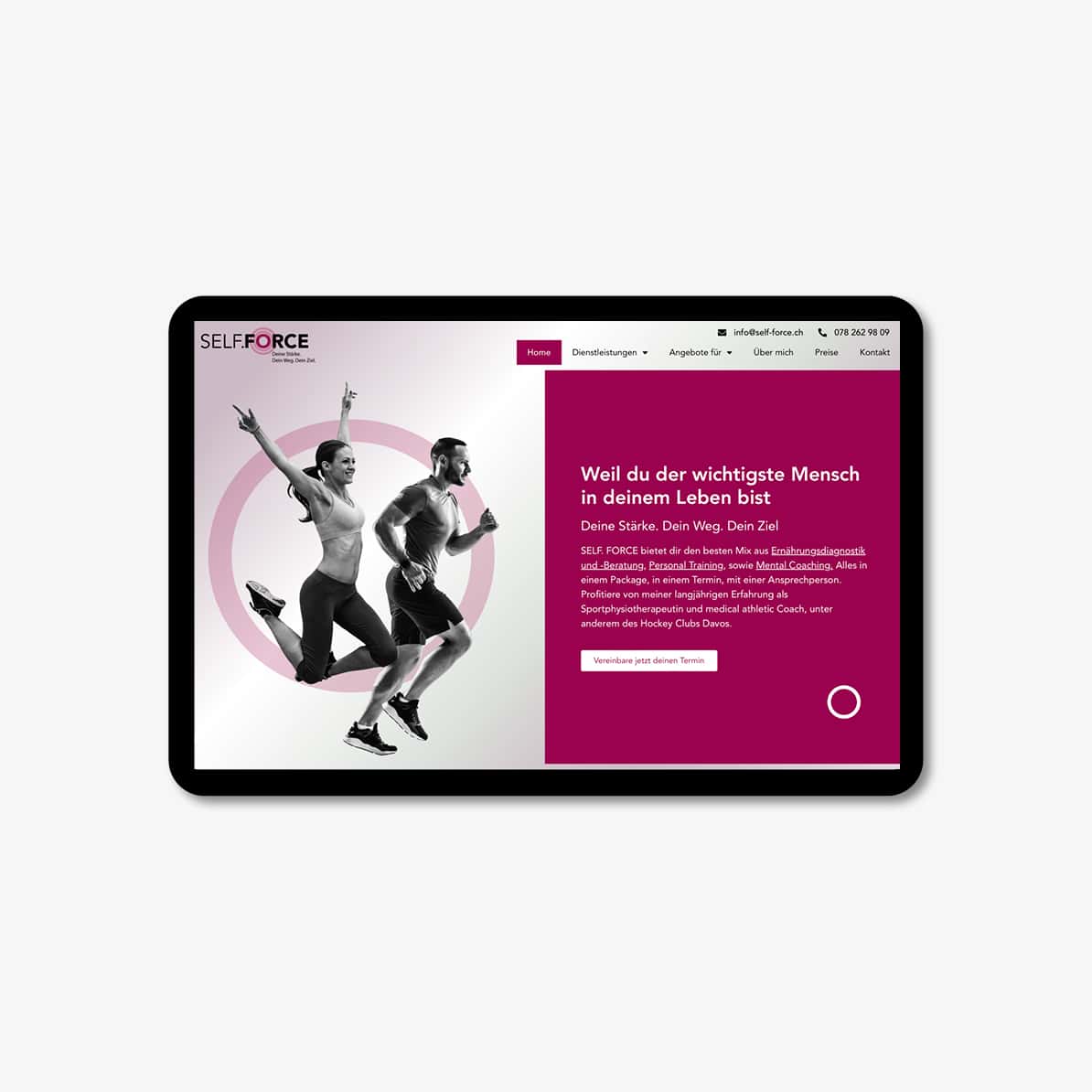 Grafikdesign für SELF.FORCE – Visueller Eindruck aus dem Markenkonzept