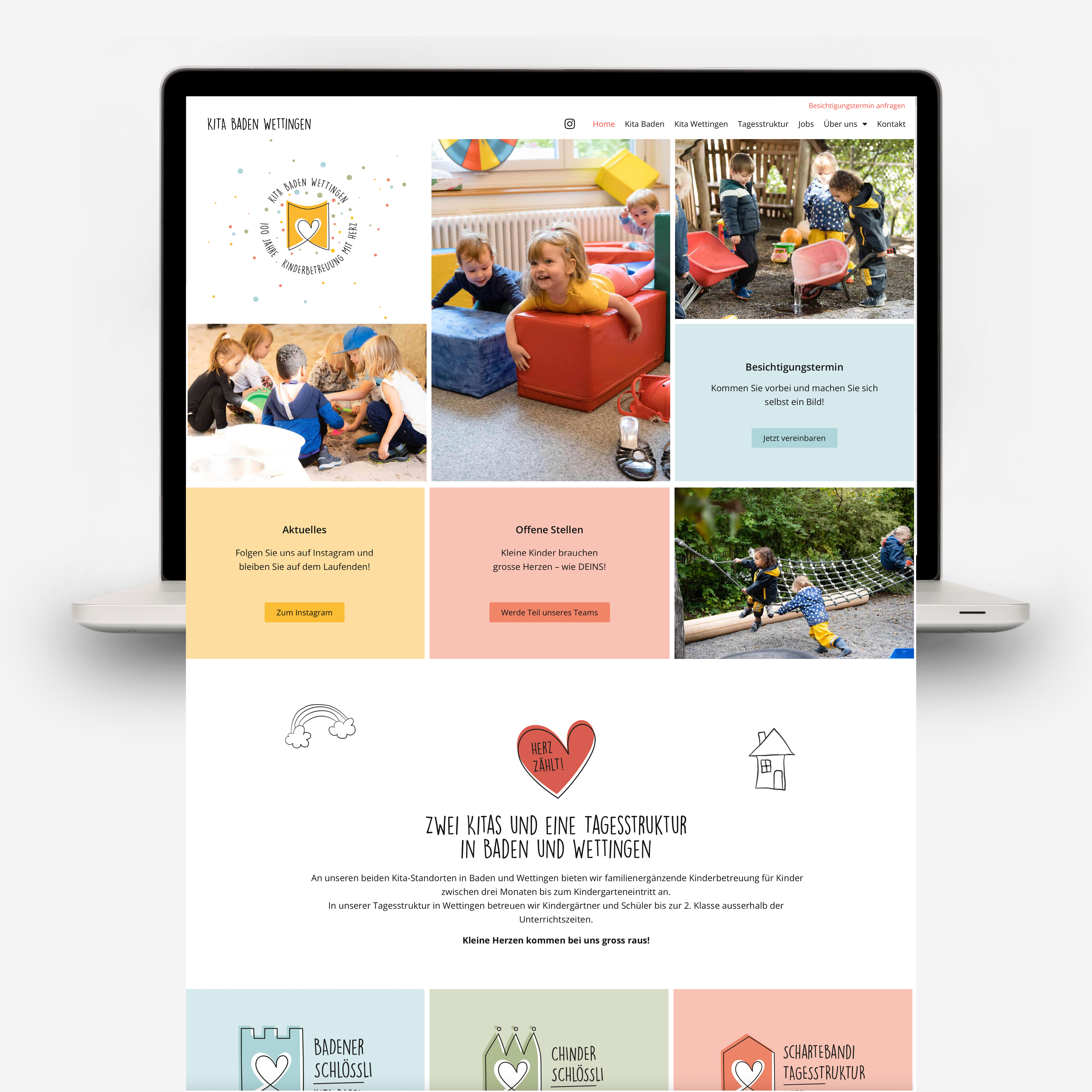 Webdesign für Verein Kita Baden/Wettingen