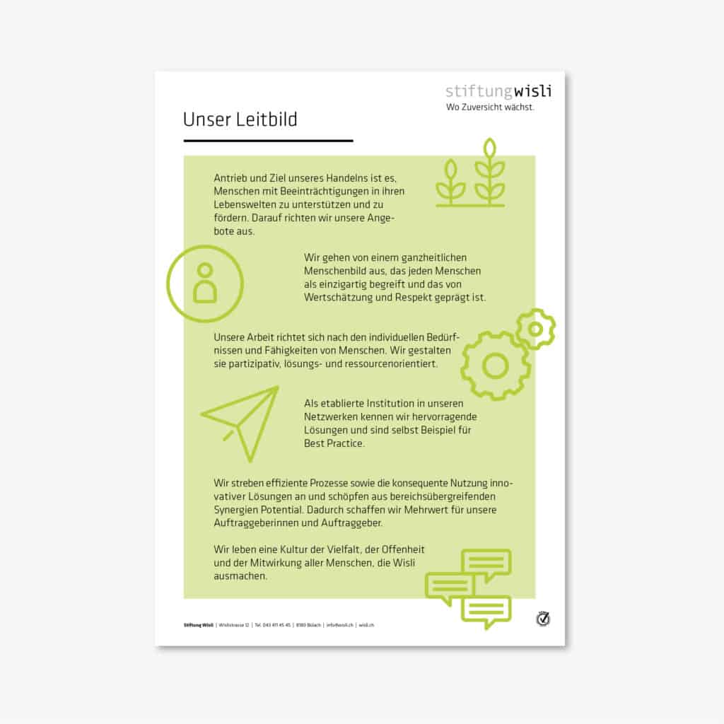 Verpackungs-Design für Stiftung Wisli – Etikette mit prägnanter Bildmarke