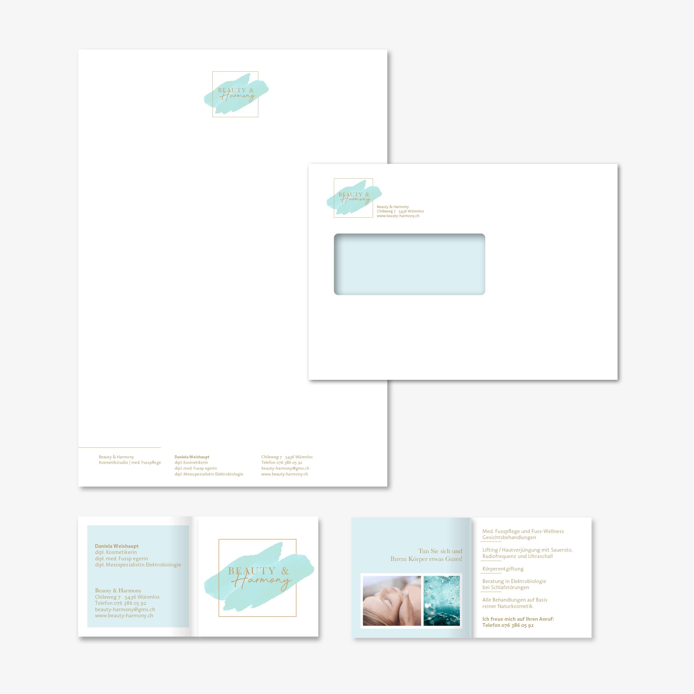 Flyer- & Mailing-Design für Beauty & Harmony – Flyer-Design im klassischen Hochformat