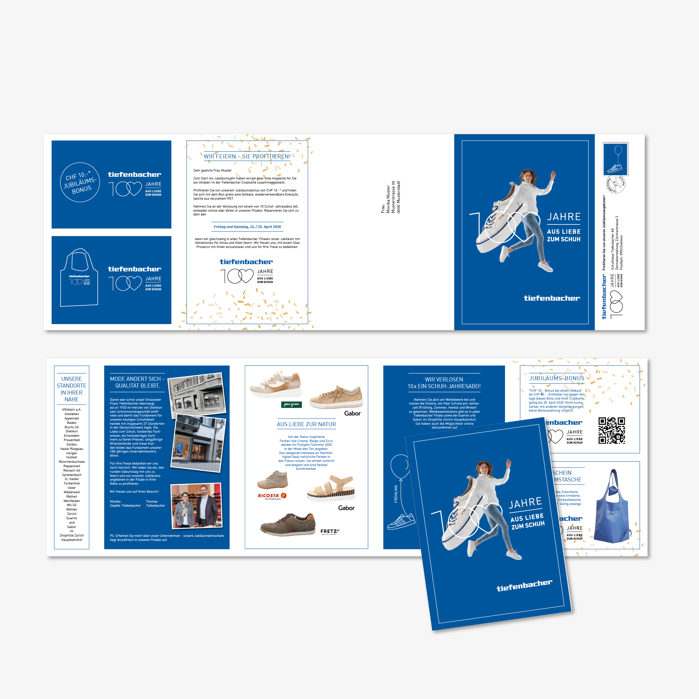 Logo-Design für Tiefenbacher 100 Jahre – Markenlogo in der finalen Anwendung