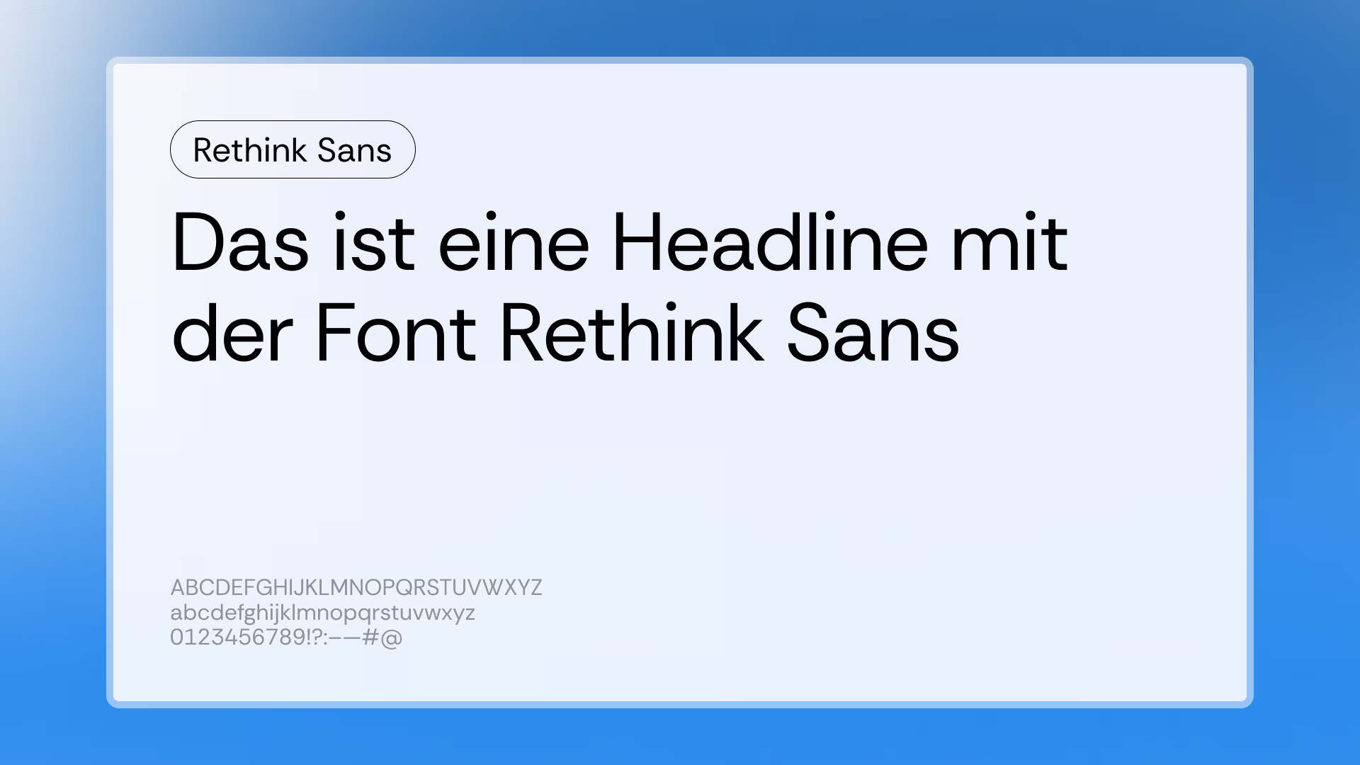 Rethink Sans – kostenlose Sans Serif Schrift für Webdesign