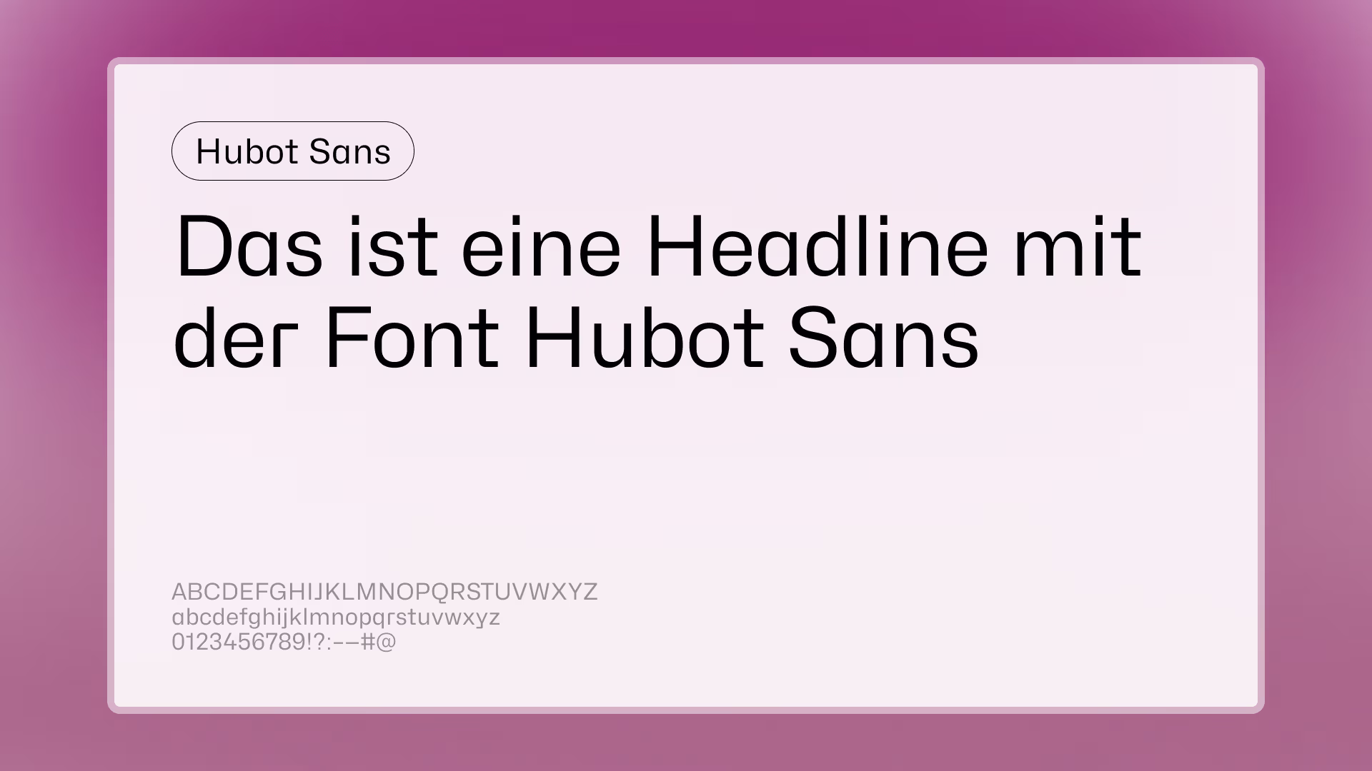 Hubot Sans – kostenlose Sans Serif Schrift für Webdesign