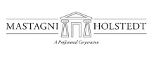 Mastagni Holstedt logo featuring stylized courthouse columns with text 'A Professional Corporation'.