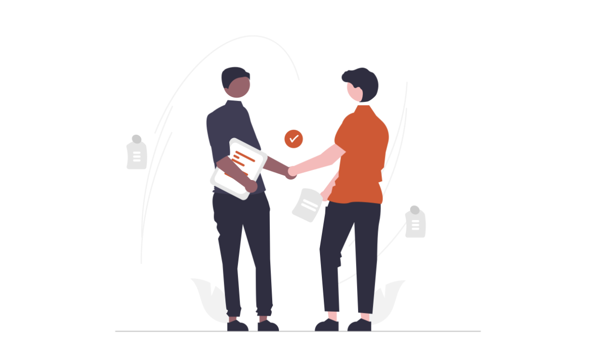 Two business men shaking hands