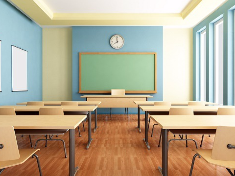 A photo of an empty classroom
