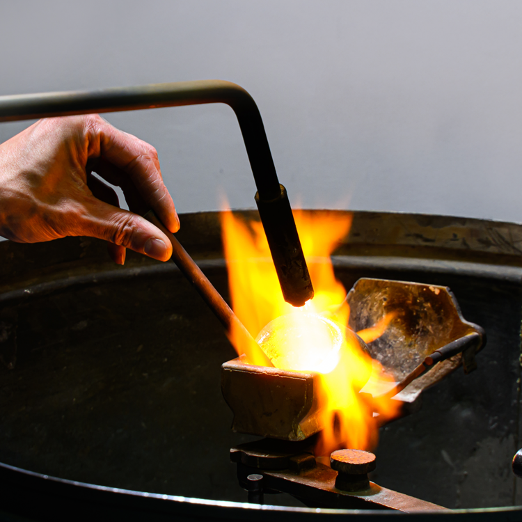 Professional shot of casting metal.