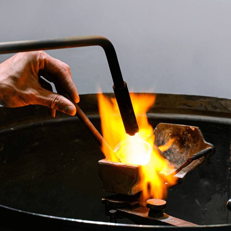 A professional shot of a Layrium silver casting