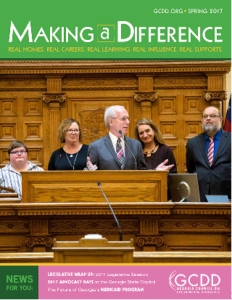 Cover of Making the Difference, with the image of an older man standing behind a podium with his hands raised
