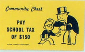 Chance Monopoly Card with Pay School tax of $150