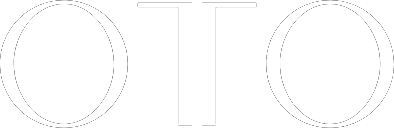 Logo with the capital letters O, T, and O outlined in black on a white background.